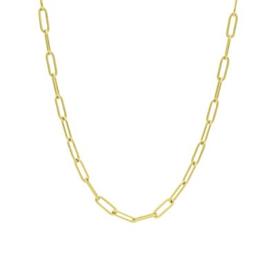 Classic Paperclip Chain Necklace for Women in Gold