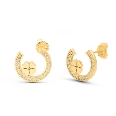 Timeless Clover Initials Earrings [18K Gold Plated]