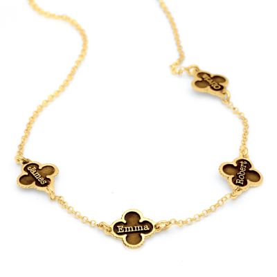Enchanted Clover Name Necklace [18K Gold Vermeil]