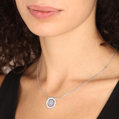 Clover of Hearts Initials Necklace [Sterling Silver]