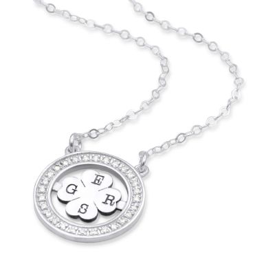 Clover of Hearts Initials Necklace [Sterling Silver]