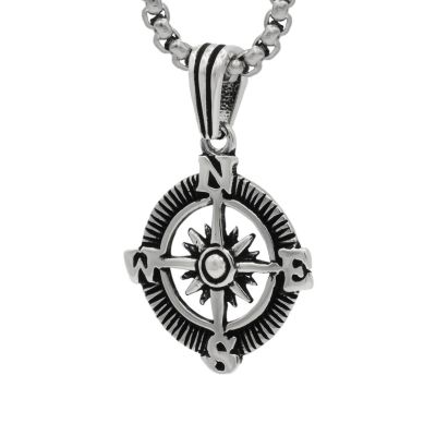 Star Compass Men Name Necklace - Sterling Silver