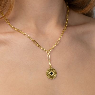 Personalized Compass Necklace with Nano Bible [18K Gold Plated]