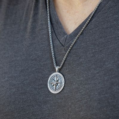 925 Sterling Silver Compass Necklace for Mens With Thick Chain, Pair  Necklace, Nautical Pendant, Best Friend, Boyfriend Girlfriend Gift - Etsy | Compass  necklace silver, Compass necklace, Girlfriend gifts