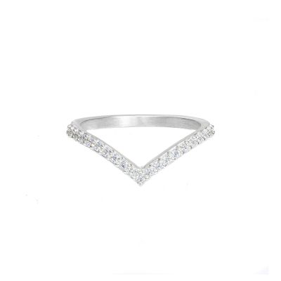 Crystal Chevron Ring [Sterling Silver]