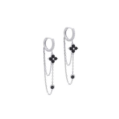 Night Allure Double Chain Hoops [Sterling Silver] 