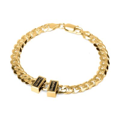 Cuban Link Chain Name Bracelet [18K Gold Vermeil] 