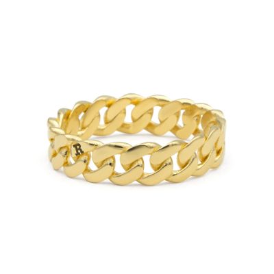 Cuban Link Chain Ring -18K Gold Plated