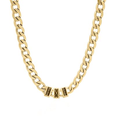 Infinity Charm Cuban Link Chain With Names - 18K Gold Plated