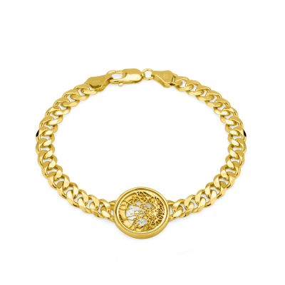 Kubanische Kette Kartenarmband [750er Gold Vermeil]