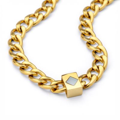Cuban Link Chain with Nano Bible for Men – 8mm [Gold Plated]