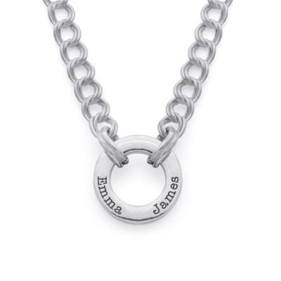 Family Circle Curb Chain Necklace [Sterling Silver]