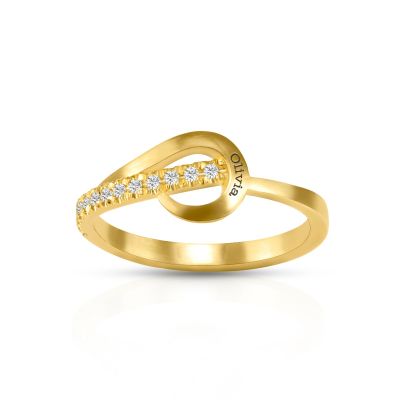 Ties Of Love Engraved Diamond Ring [18K Gold Vermeil]