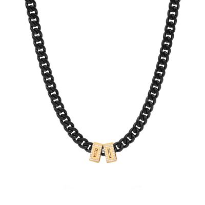 Dark Cuban Link Chain with Iced Charms [18K Gold Plated]