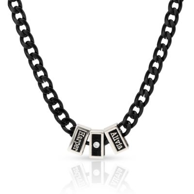 Dark Cuban Link Chain Name Necklace with Diamond 