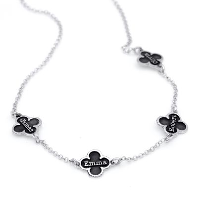 Enchanted Clover Name Necklace [Sterling Silver]