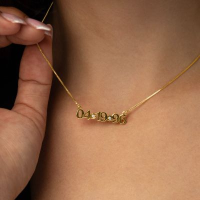 Diamond Date Necklace [18K Gold Vermeil]