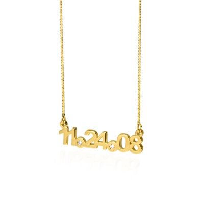 Diamond Date Necklace [18K Gold Plated]