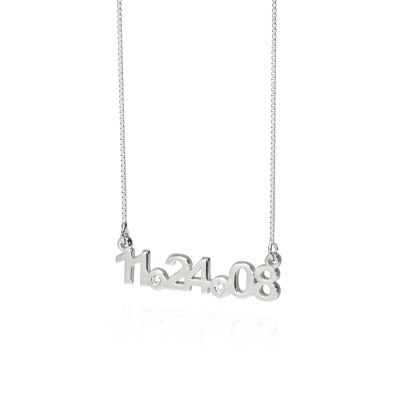 Diamond Date Necklace [Sterling Silver]