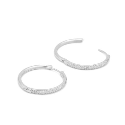 Dazzling Hoop Crystal Earrings [Sterling Silver]