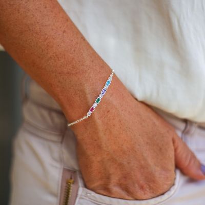 Bracelet for women in sterling silver with birthstones 