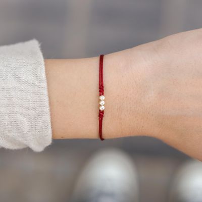 Talisa Stars Diamond Bracelet - Red String [14 Karat Gold]-2