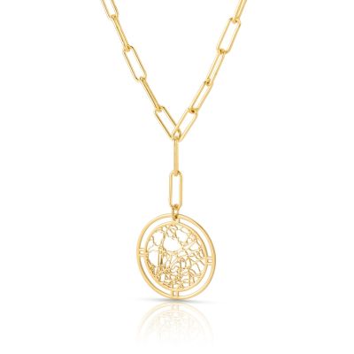 Stijlvol Edelvlek Kaart Schakel Ketting [18K Goud Vermeil]