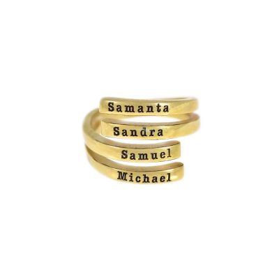 Swan Name Ring - 4 Names [18K Gold Plated]