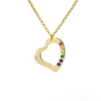 Regenbogen Leitende Liebe Halskette [750er vergoldet]