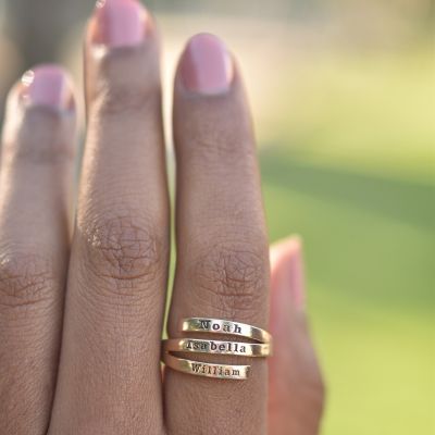 Zwaan Naam Ring - 3 Namen [18K Goud Vermeil]