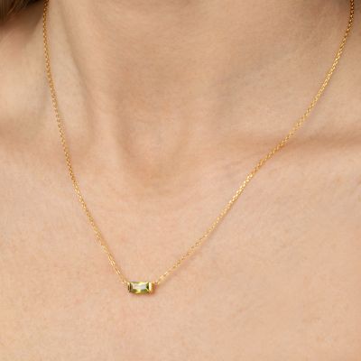 Genuine Emerald Necklace [18K Gold Vermeil]