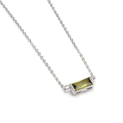 Genuine Emerald Necklace [Sterling Silver]
