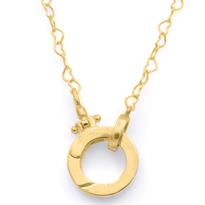 Emma Circle Heart Chain Name Necklace [18K Gold Plated] 