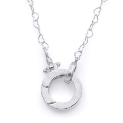 Emma Circle Heart Chain Necklace [Sterling Silver] - With Name Charms