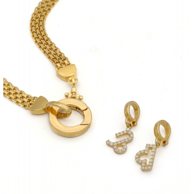 Emma Circle Necklace [18K Gold Plated] - with Zodiac Signs