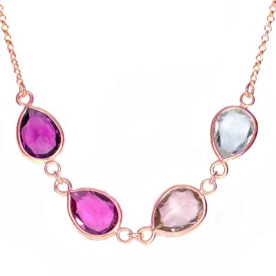 Enchanted Family Birthstone Necklace [Rose Gold Plated]
