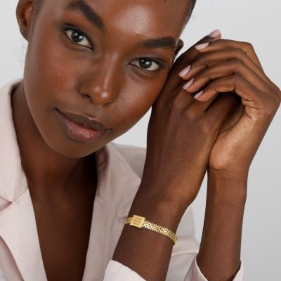 Verzaubertes Milanaise Armband mit Gravur [750er Gold Vermeil]