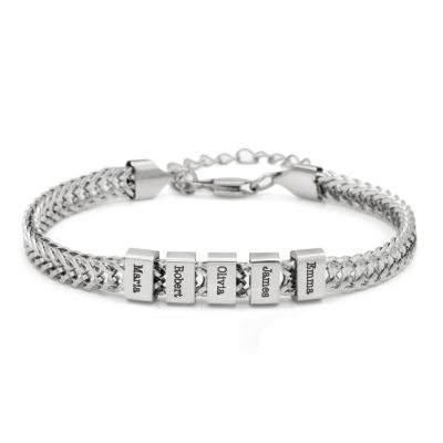 Engraved Braided Chain Bracelet For Men