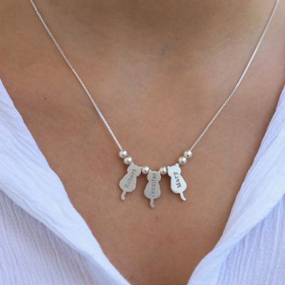 Katten Perfectie Naam Ketting [Sterling Zilver]
