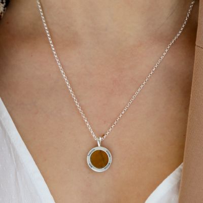 Tiger Eye Name Necklace [Sterling Silver]
