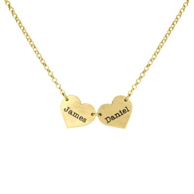 Collier Cœur de Famille avec Noms [Plaqué Or 18ct]