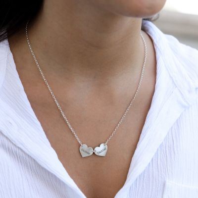 Collier Cœur de Famille avec Noms [Argent 925]