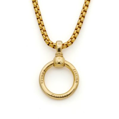 Eternity Circle Engraved Necklace for Men - 18K Gold Plated
