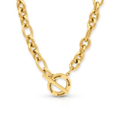 Eternity Circle Figaro Chain Necklace [18K Gold Plated]