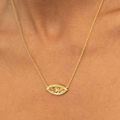 Evil Eye Map Necklace [18K Gold Vermeil]