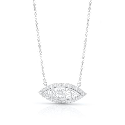 Diamond Evil Eye Map Necklace [Sterling Silver]