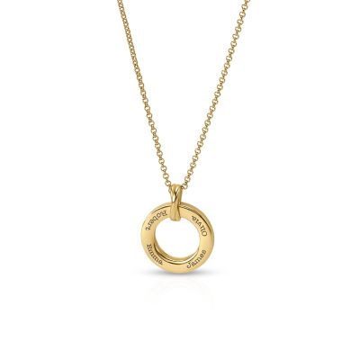Family Circle Engraved Necklace [18K Gold Vermeil]