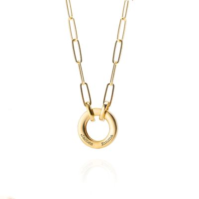 Family Circle Link Chain Name Necklace [18K Gold Plated]