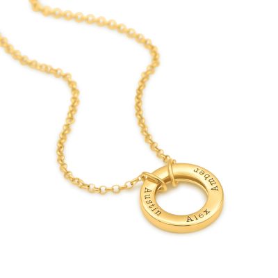 Family Circle Name Necklace - Classic Chain [18K Gold Plated]