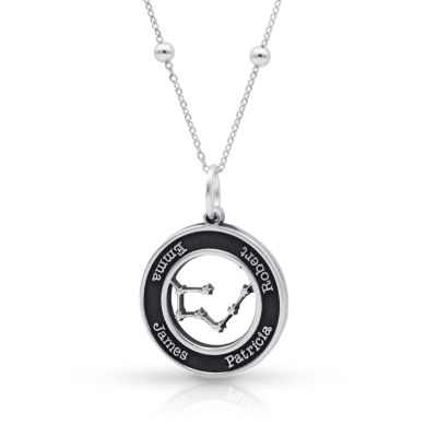 Mother's Circle Zodiac Necklace - Dark Circle [Sterling Silver]